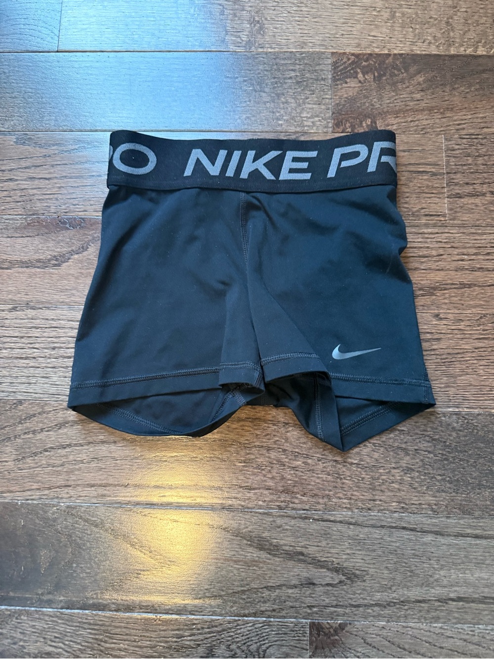 Nike Black Womens' Athletic Compression Shorts with Logo